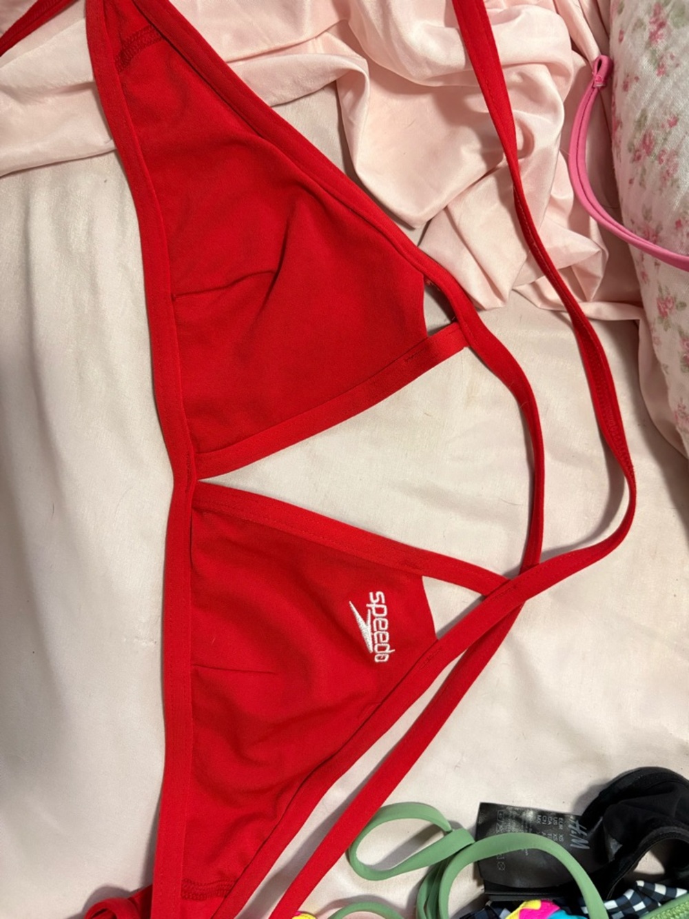 Speedo Red Triangle Swim Bikini Top